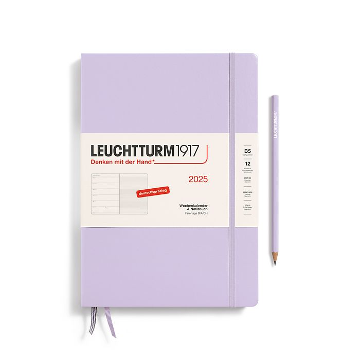 Wochenkalender & Notizbuch Composition (B5) 2025, Lilac, Deutsch