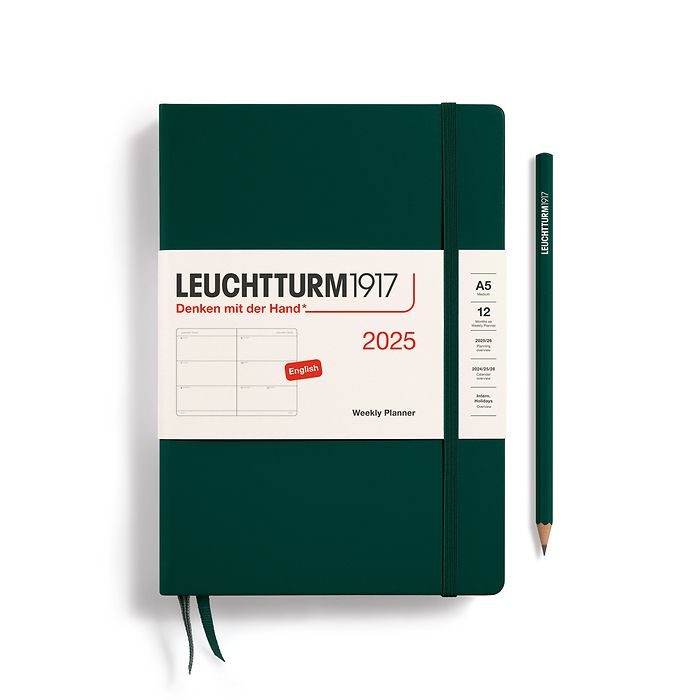 Wochenkalender Medium (A5) 2025, Forest Green, Englisch