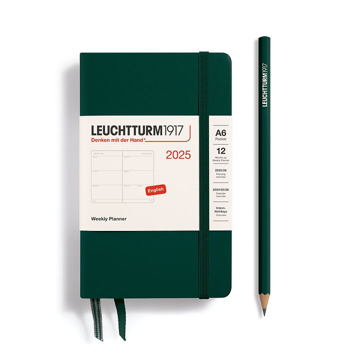 Wochenkalender Pocket (A6) 2025, Forest Green, Englisch