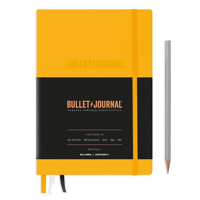 Bullet Journal Edition 2, Medium (A5), Hardcover, 206 nummerierte Seiten, Yellow24, dotted