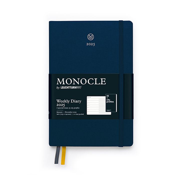 Wochenkalender & Notizbuch Monocle, Paperback (B6+) 2025, mit Extraheft, Navy, Englisch