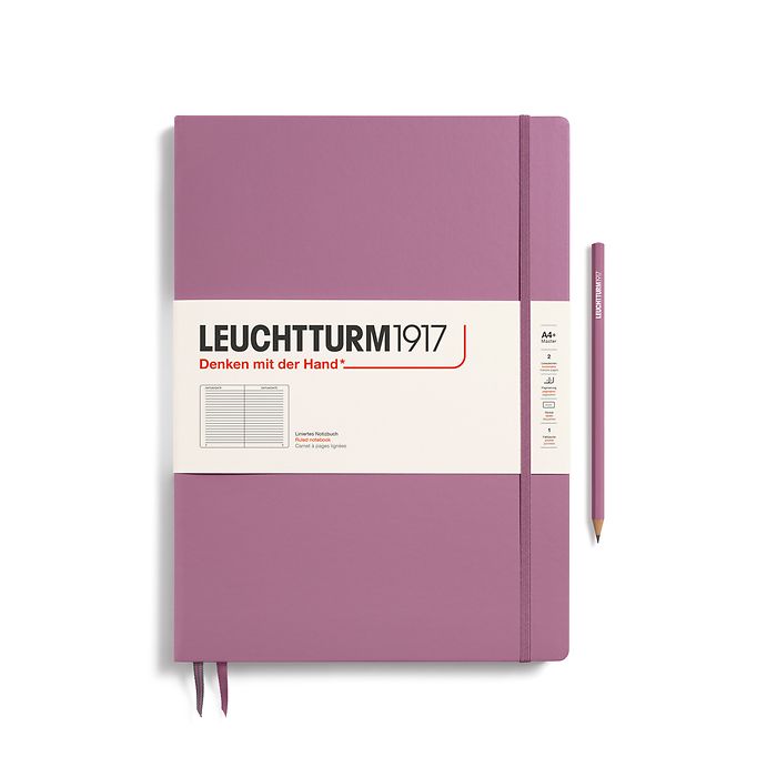 Notizbuch Master Slim (A4+), Hardcover, 123 nummerierte Seiten, Dusty Rose, Liniert